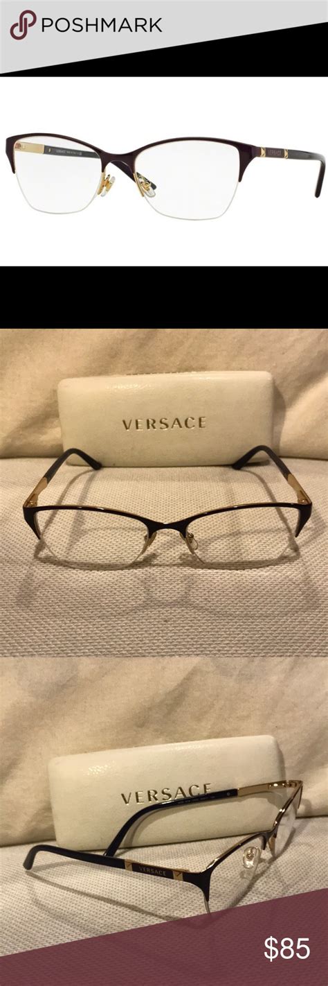 versace sunglasses with rhinestone|Versace semi rimless glasses.